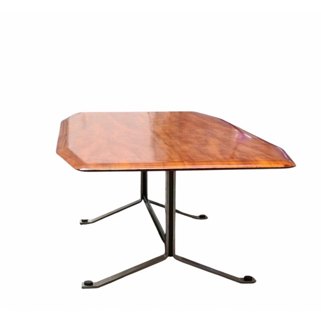 Mid-Century Modern Coffee Table with Contoured Top and Metal Frame, Italy, 1960s For Sale - Image 3 of 10