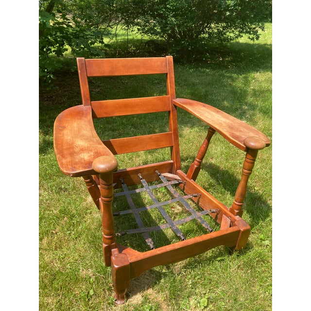 Mid Century Craftsman Maple Paddle Arm Lounge Chair - Cushman Colonial Creation For Sale - Image 11 of 12