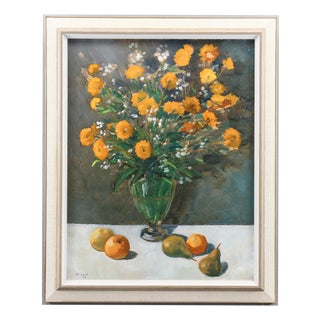 Arne Ericson, Floral Still Life, 1967, Oil Painting on Panel, Framed For Sale
