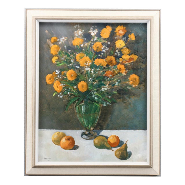 Arne Ericson, Floral Still Life, 1967, Oil Painting on Panel, Framed For Sale