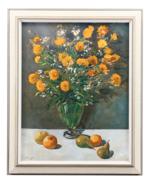 Arne Ericson, Floral Still Life, 1967, Oil Painting on Panel, Framed