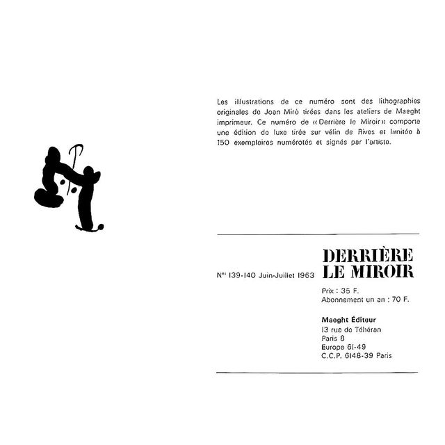 1960s 1967 Diptych Lithograph by Joan Miró "La Fille Du Jardinier" (The Farmer's Daughter) For Sale - Image 5 of 5