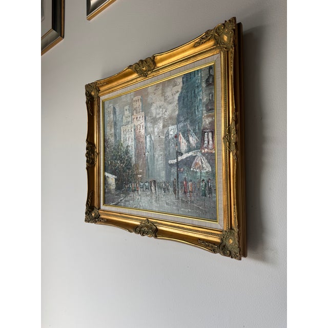 Vintage Windsor Impressionist Cityscape Oil on Canvas Painting – Framed For Sale - Image 4 of 11