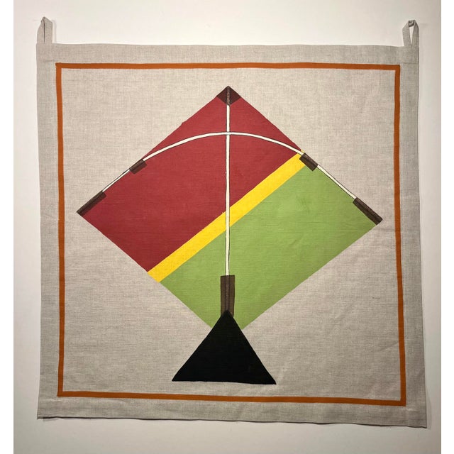NEW Set of 4 John Robshaw Hand Painted Kite Tapestry Cotton/Linen Wall Art Decor Retail price: $170 each! Hand painted in...