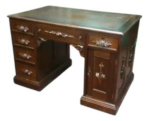 Antique Victorian Desk, Walnut Partner’s Desk
