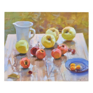 Valery Bayda, Apple Time, 2023, Oil Painting on Canvas For Sale