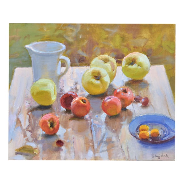 Valery Bayda, Apple Time, 2023, Oil Painting on Canvas For Sale