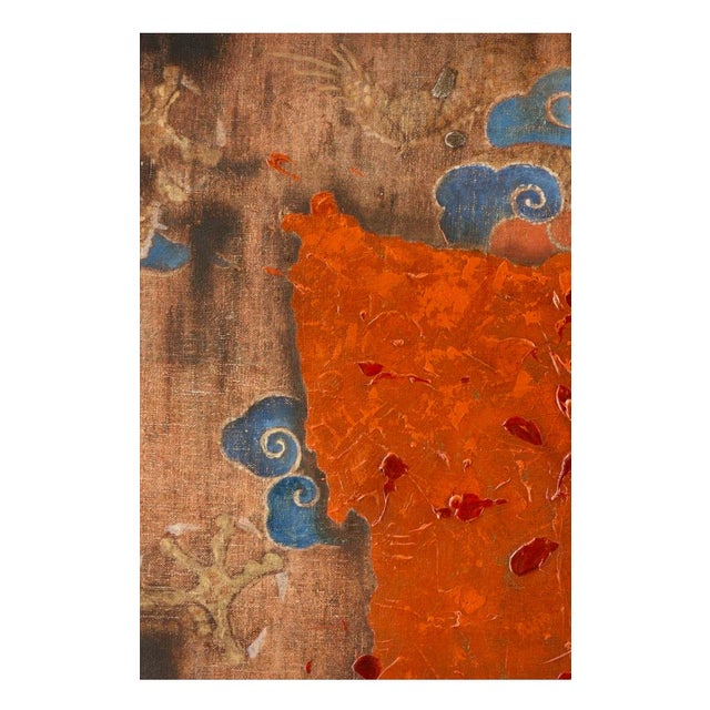Textile Wang Tao, Large Chinese Contemporary Abstract Art Mixed Media Collage Painting Wang Tao, 2007 For Sale - Image 7 of 18