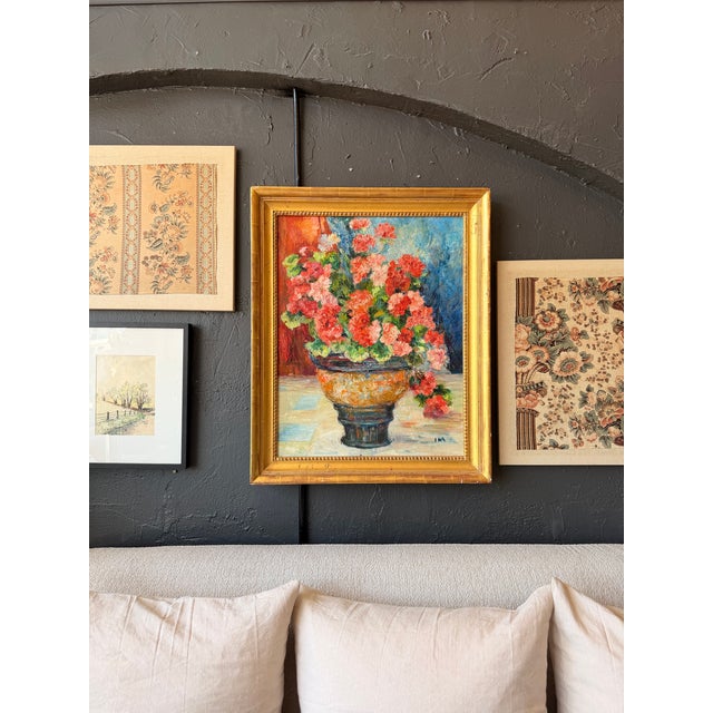 Charming Florals in Vase French countryside feeling to this charming oil of cut flowers in a antique vessel