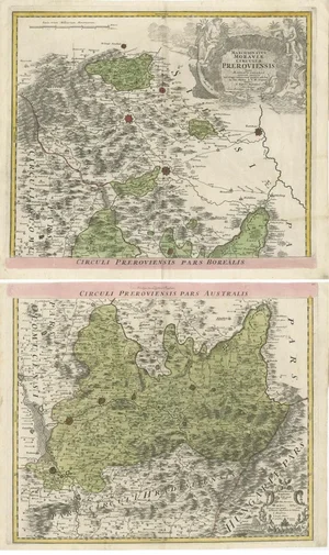 Antique Maps of Modern-Day Czech Republic, Set of 2