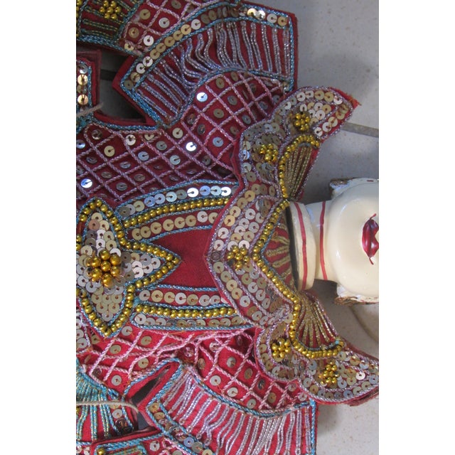 Glass Vintage Burmese Puppets, 1950s, Set of 2 For Sale - Image 7 of 10