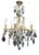 Louis XV Style 6-Arm Chandelier with Glass and Gilded Bronze Pendants, 1920s For Sale