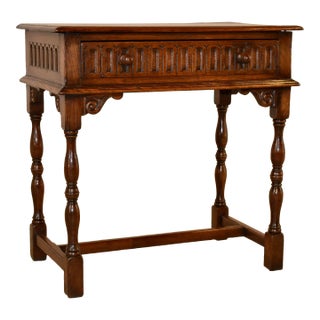 Edwardian Oak Side Table, C. 1900 For Sale