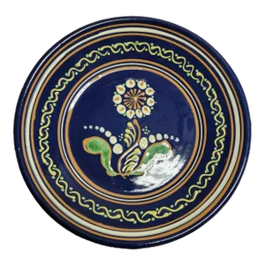 1990 Blue Westmoore Pottery Charger by D. Farrell