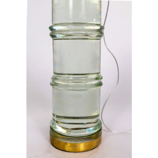 Mid 20th Century Banded Cylindrical Murano Magnifying Solid Glass Lamp For Sale In San Francisco - Image 6 of 11