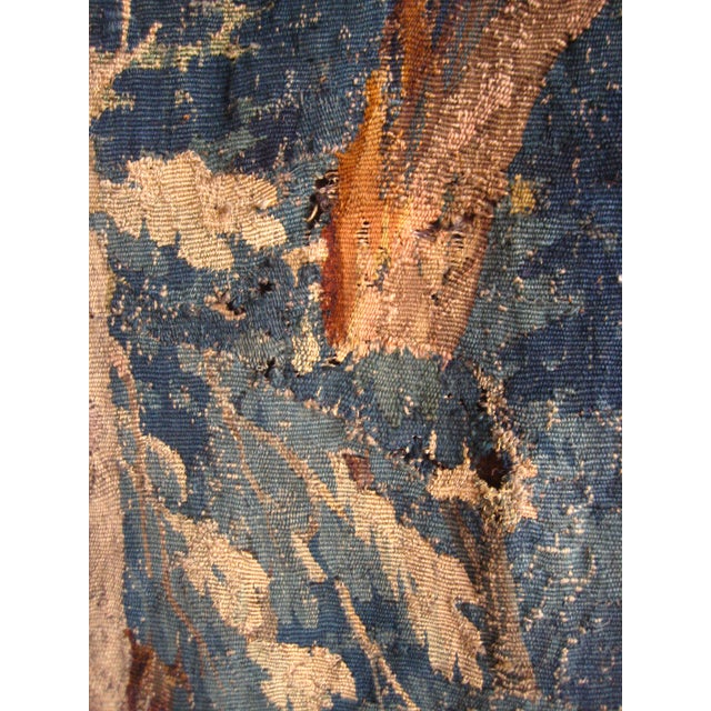Flemish Tapestry Verdure Scene of a Forest XVIII Century For Sale - Image 13 of 15