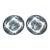 Late 20th Century Churchill the Brook Blue White Dessert Plates Saucers 2pc Fine China Pair 4803b For Sale