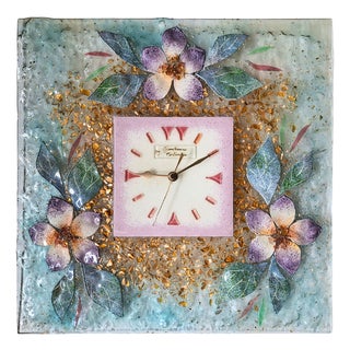 Murano Art Glass Wall Clock from Gianfranco Costantin, 1980s For Sale