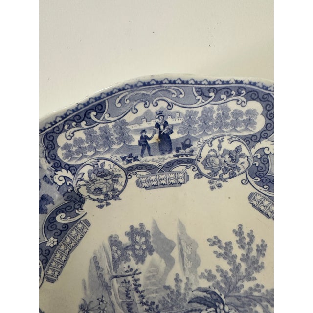 Late 19th Century English Blue and White Platter With Humulus Pattern From EB&Co. For Sale - Image 4 of 7