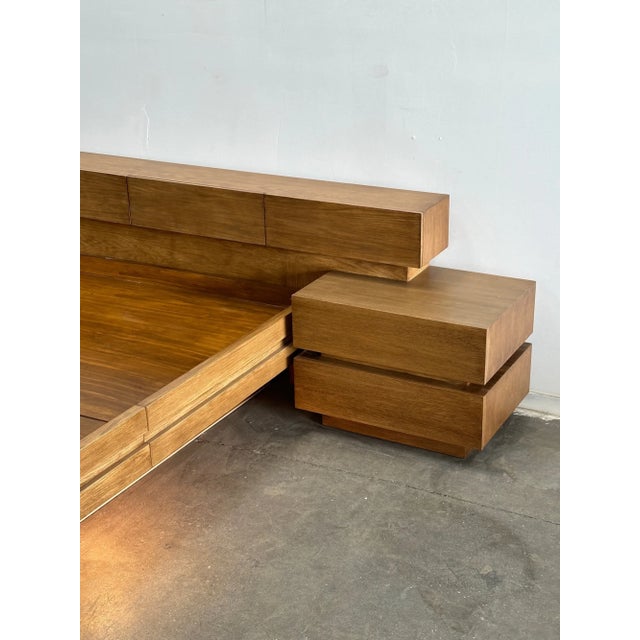 1990s Post Modern White Oak Platform Bed For Sale - Image 12 of 15