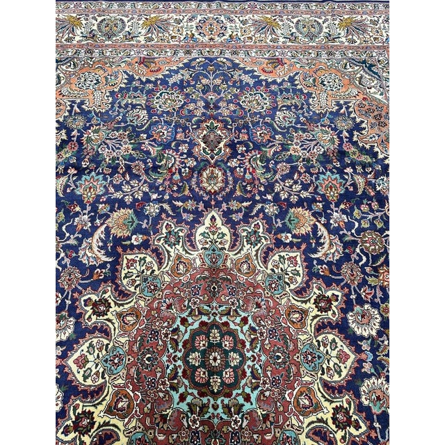 1970s Old Persian Tabriz Masterpiece Rug 8’2″ X 11’6″ For Sale - Image 10 of 12