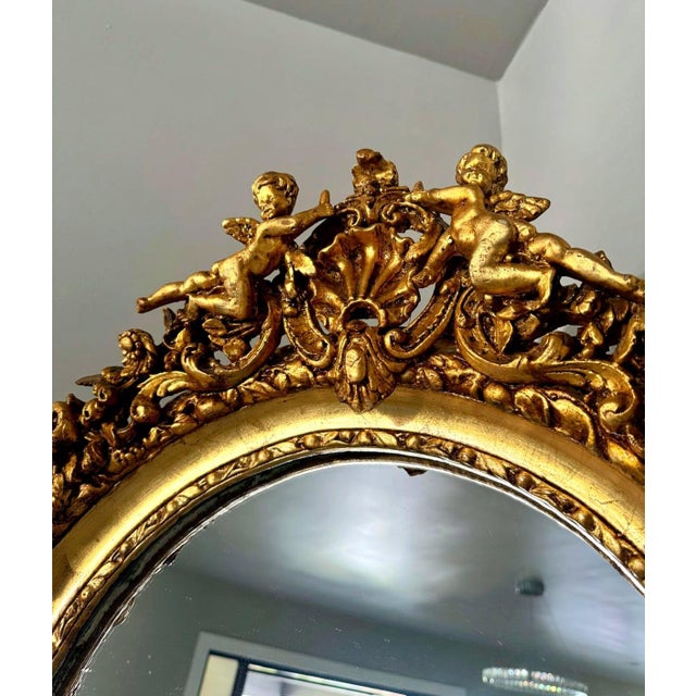 2010s French Gold Leaf Full-Length Mirror For Sale - Image 5 of 9