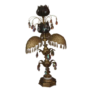 1950's Mid Century Modern Tall Palm Tree Floor Lamp