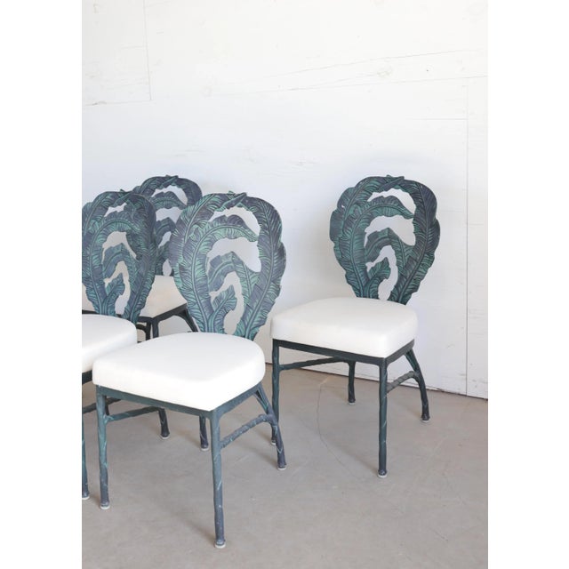 Set of 4 Mid Century Modern Banana Leaf Chairs For Sale - Image 4 of 10