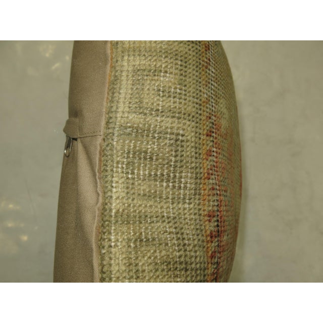 Zabihi Collection Turkish Ghiordes Rug Pillow For Sale - Image 4 of 5