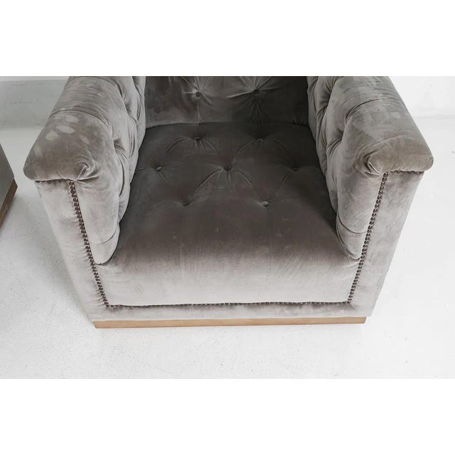 Pair Four Hands Tufted Velvet Maxx Lounge Chairs For Sale - Image 13 of 18