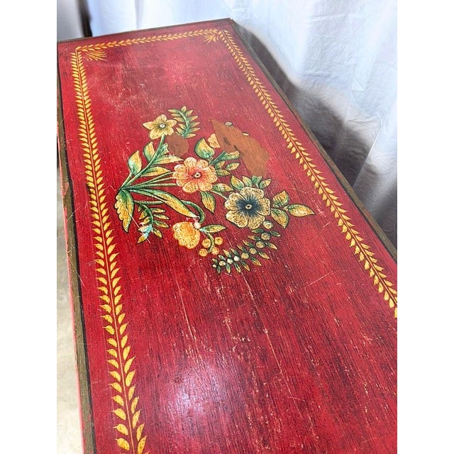 Late 20th Century Vintage Hand-Painted Rajasthani Display Cabinet – Slim 12" Depth For Sale - Image 5 of 12