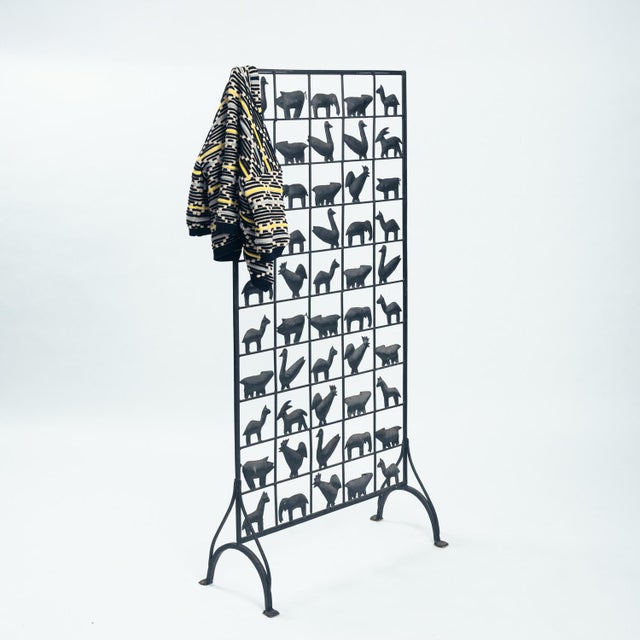 1950s Screen Room Divider in Wrought Iron with Animals by Touret for Atelier Des Marolles, 1950s For Sale - Image 5 of 12