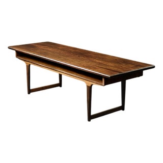 Mid-Century Modern Danish Rosewood Coffee Table with Shelf, 1960s For Sale