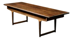 Mid-Century Modern Danish Rosewood Coffee Table with Shelf, 1960s