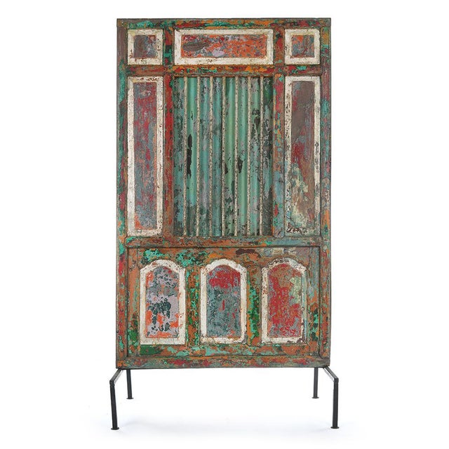 Door with Patinated Wooden Bars on a Pedestal For Sale - Image 6 of 6