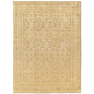 S. Antique Kashan Gold/Gold Rectangular, 10' 3" X 13' 9" For Sale
