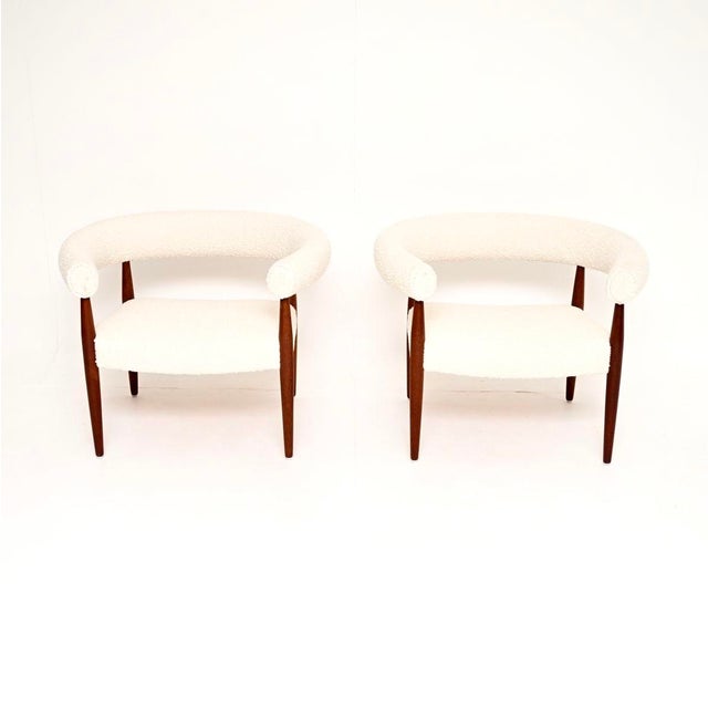 Mid-Century Modern Vintage Danish Ring Chairs by Nanna Ditzel for Kolds Savvaerk, 1950, Set of 2 For Sale - Image 3 of 11