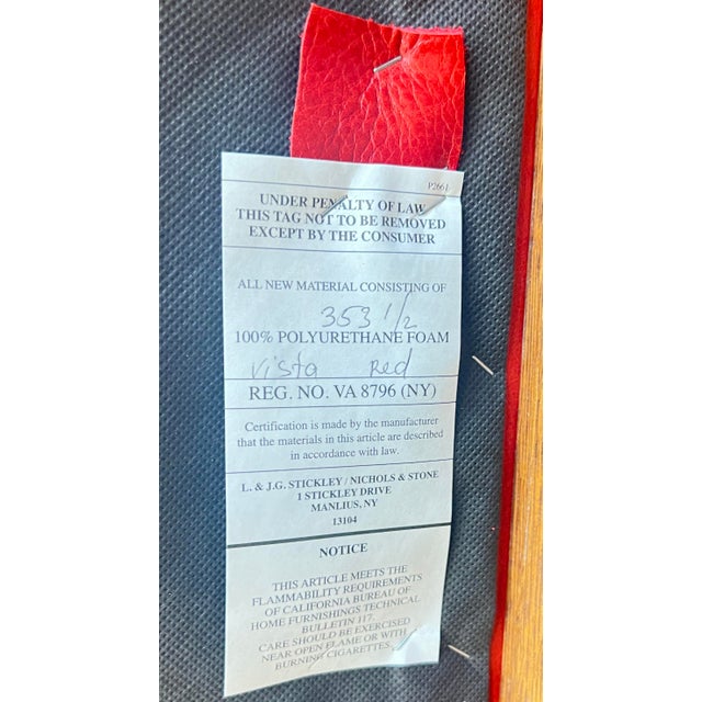 Wood Stickley Rocking Chair Harvey Ellis Collection Mission Arts & Crafts Inlaid Cherry Wood and Leather For Sale - Image 7 of 9