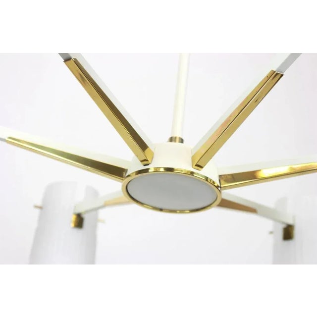 1950s Large Italian Glass Sunburst Chandelier from Stilnovo, 1950s For Sale - Image 5 of 7