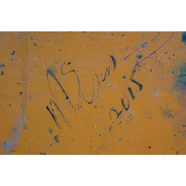 2015 Mike Elsass Abstract Modern Textured Metal Rust Art Plaque Panel 16" For Sale - Image 11 of 13