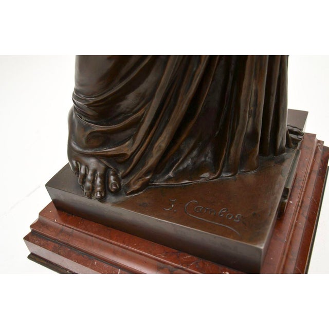 Antique French Bronze Lamp by Jean-Jules Cambos, 1880 For Sale - Image 15 of 17