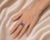 Art Deco Late 19th Century 14K White Gold Amethyst Ruby Pave Diamond Ring Band, Size 8.5 For Sale - Image 3 of 3