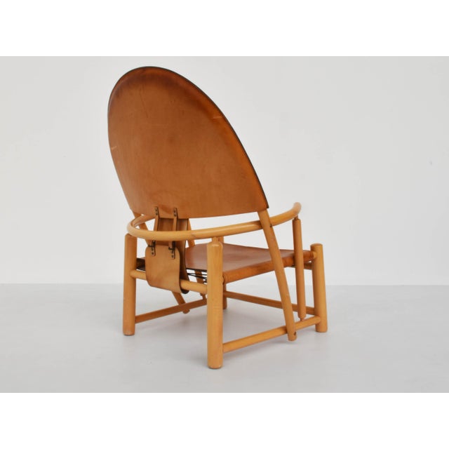 1970s Set of Large Hoop G23 Armchairs in Cognac Leather by Piero Palanghe & Wherter Toffoloni for Germa, Italy, 1972 For Sale - Image 5 of 10