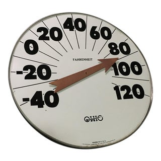 Vintage Industrial Ohio Thermometer For Sale
