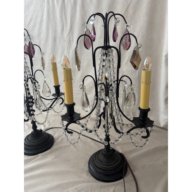 Early 20th Century French Girandole Candelabra Lamps - a Pair For Sale - Image 4 of 4