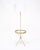 Art Deco period tripod floor lamp from France featuring a solid brass structure and a mirrored shelf surface. The shelf is...