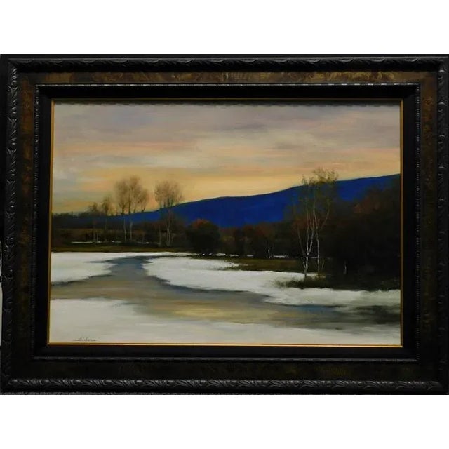 2010s "Serenity" Contemporary Rustic Landscape Oil Painting by Dennis Sheehan, Framed For Sale - Image 5 of 5