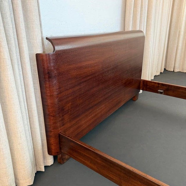 Brown Machine-Age Art Deco Walnut Full Bed by Paul Goldman for Plymodern Furniture For Sale - Image 8 of 15
