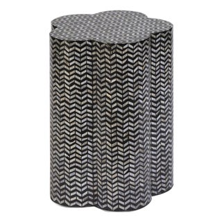 Truffle Mother of Pearl Scalloped Side Table For Sale