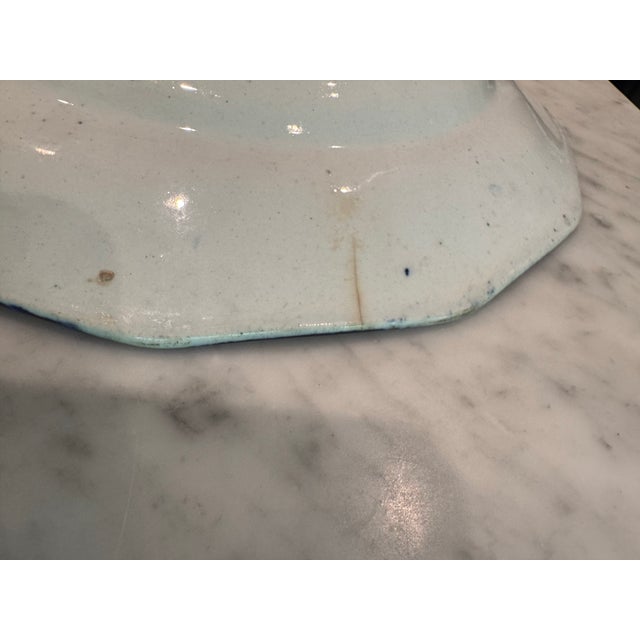 Pair of Antique Staffordshire Blue and White Plates For Sale - Image 9 of 10